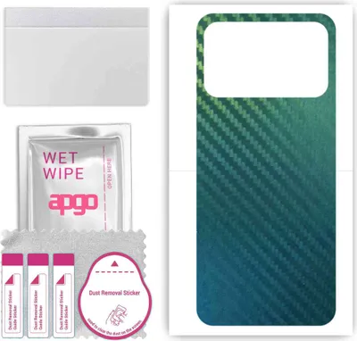 Produktbild von apgo Rückseite Schutzfolie, Skin, kompatibel mit Doogee N40 Pro, Hinten Displayschutzfolie aus Vinylfolie, kratzfest, einfache Montage - Kohlenstoff-Chamäleon CAKA1