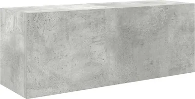 A rectangular concrete-like cabinet or shelf.