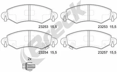 Produktbild von BRECK Bremsbeläge Satz Vorne Bremsklötze für OPEL AGILA (A) (H00) 23253 00 702 10
