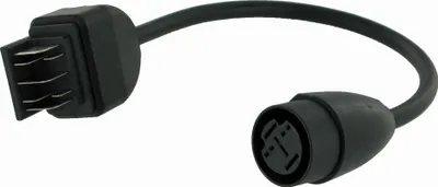A black adapter cable with two different connectors.
