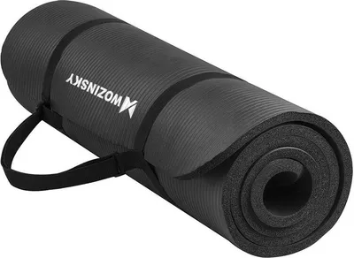 Zdjęcie produktu dla Mata gimnastyczna antypoślizgowa do ćwiczeń 181 cm x 63 cm x 1 cm Mata do jogi Taniec Kobiety Mężczyźni Fitness Czarny