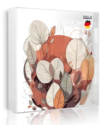 Produktbild von banjado Schlüsselkasten aus Metall, 30x30cm groß mit 32 Haken, als Magnettafel nutzbar, Korpus schwarz, Anschlag rechts, Herbstliche Blätterpracht [SKGW1 13227]