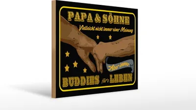 Produktbild von Holzschild Papa und Söhne nicht immer einer, 40 x 30 cm, Holzschilder