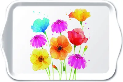 Produktbild von Tray Melamine – Tablett – 13 x 21 cm - Colourful Summer Flowers –