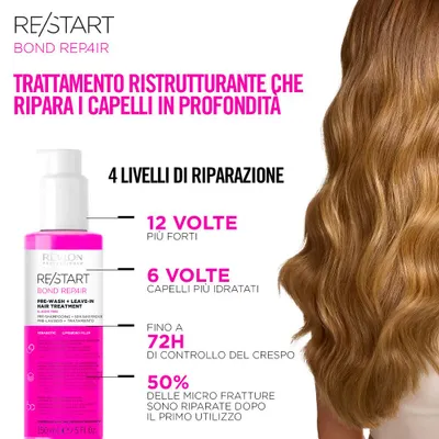 Immagine prodotto di Revlon Restart Bond Repair Pre-Wash+ Leave-In 150ml -