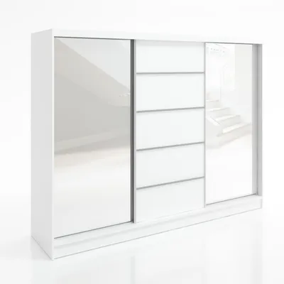 Produktbild von Schwebetürenschrank TARO 3-türiger Kleiderschrank mit 3 Spiegeln und Kleiderstangen – Funktionalität und Eleganz!