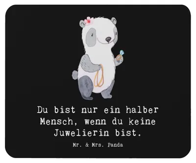 Produktbild von Mr. & Mrs. Panda Mousepad Juwelierin Herz - Schwarz - Geschenk, Schmuckgeschäft, mousematte, Witzig, Mauspad, Mouse Pad, Eröffnung, Spruch, Lustig, pc, gummi
