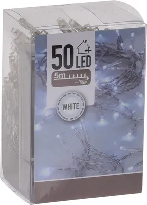 Immagine prodotto di Luci da fata con 50 LED in bianco freddo - 500 cm - Catena luminosa natalizia da tavolo per illuminazione interna