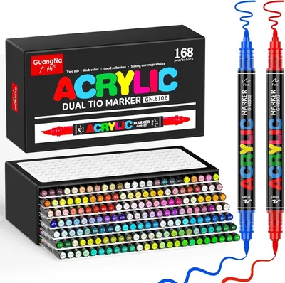 Produktbild von 168-teiliges Set bunter Acrylmarker