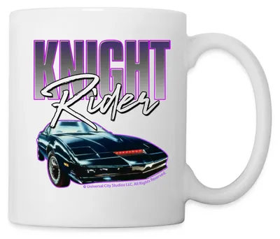 Produktbild von Spreadshirt Knight Rider Schriftzug Und Auto Tasse, One size, Weiß
