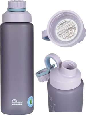 Produktbild von Majestic Sport JAMES MAT Tritan Sport Wasserflasche 1 l 1000 ml Gym Trinkflasche mit Fruchtfilter BPA frei Leicht Fitness Flasche Gymflasche lila.