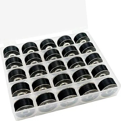 Produktbild von Famanu Unterfaden-Set 25 Stück, schwarz, geeignet für Stick- und Nähmaschinen