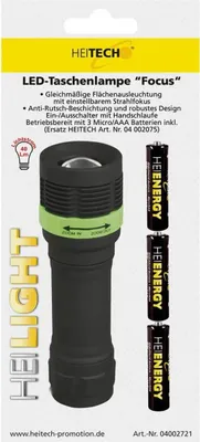 Produktbild von HEITECH Taschenlampe LED Focus 04002721 Schwarz