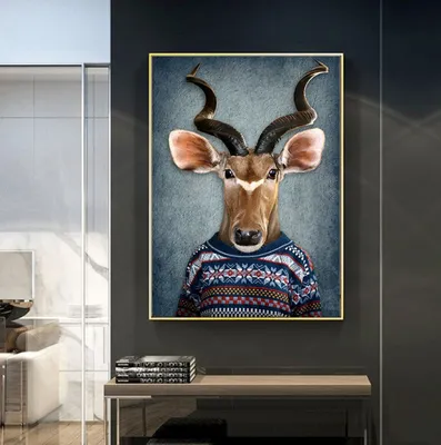 Produktbild von TPFLiving Kunstdruck LW-754 (OHNE RAHMEN) Poster - Leinwand - Wandbild - Hochauflösender Giclée-Druck, langlebig und hochwertig - Zebra, Löwe, Kuh, Tiger, Hund. Wolf, Vogel, Elefant - Größe: 60x90cm