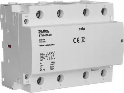 Produktbild von Zamel | Modulschnittstelle STM-100-40 – 230V – Grau – 100A – Elektromagnetisch – DIN-Schienenmontage