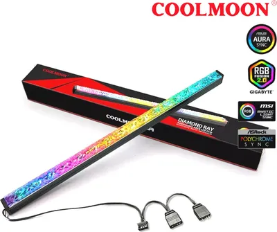 Produktbild von COOLMOON A-RGB LED-Leiste Lichtleiste Diamond/Crystal 3-PIN Magnet Aura Asus Asrock MSI Gigabyte Magentisch