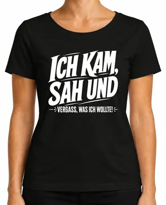 Obrázok produktu pre Ich kam, videl som, zabudol som. Zábavné tričko s nápisom, čierna farba, veľkosť XL