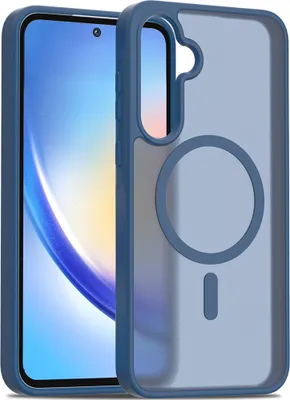 Immagine prodotto di Custodia magnetica per Samsung Galaxy A35, compatibile con MagSafe, retro traslucido opaco, resistente agli urti Blu scuro
