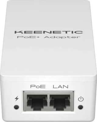 Zdjęcie produktu dla Keenetic PoE+ Adapter (KN-4510) Adapter gigabitowy PoE+ z zasilaczem 30 W, Gigabit Ethernet, 10,100,1000 Mbit/s, 10/100/1000, PoE+, Alternatywa A, IEEE 802.3af, IEEE 802.3at