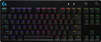 Produktbild von Logitech G Pro Mechanical Gaming Keyboard - Tastatur - Hintergrundbeleuchtung - USB - US International - Tastenschalter: GX Blue Clicky - Schwarz