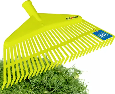 Produktbild von KOTARBAU® Laubrechen Kunststoff ohne Stiel Celadongrün 230 x 425 mm Fächerbesen Laubbesen Kunststoff Laubharke groß Laub Rechen Gartenwerkzeug Rasenrechen breit Garten Rechen Kunststoffrechen
