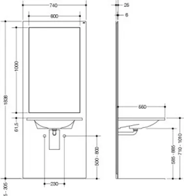Produktbild von HEWI S50.01.302010 Waschtisch-Modul S 50,