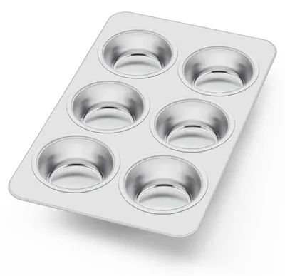 Immagine prodotto di Stampo per muffin in acciaio inossidabile, per 6 muffin, dimensioni 29x18x3 cm