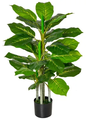 Produktbild von HOMCOM Künstlicher Baum 95 cm Kunstpflanze mit 33 Blättern, Topf für Wohnzimmer