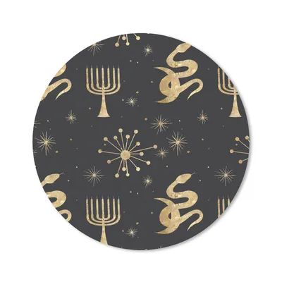 Produktbild von MuchoWow® Mauspad Mousepad Muster - Mond - Gold 30x30 cm - Mousepads - Maus Mat - Pad - Mausunterlage - Tischunterlage - Schreibtischmatten