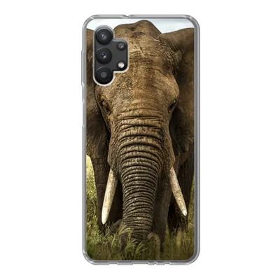 Produktbild von MuchoWow® Handyhülle Schutzhülle Hülle für Samsung Galaxy A32 5G Elefant - Natur - Gras - Tiere - Landschaft Silikon Softcase Handy Hülle - Softcase
