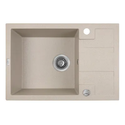 Produktbild von Design Granitspüle 1 Becken mit kurzer Abtropffläche Beige 440x650x215 mm