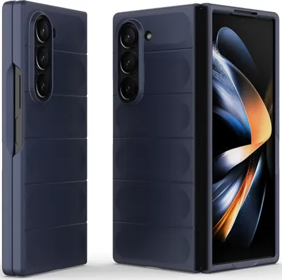 Produktbild von Handyhülle für Samsung Galaxy Z Fold 6 Hartes PC Matt Stossfest Anti-rutsch Hülle Dunkelblau