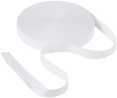 Produktbild von Krepband, 25 mm - Weißes Baumwollkrepband - 45 Meter - Langlebig - Waschbar - Geeignet zum Nähen und Basteln