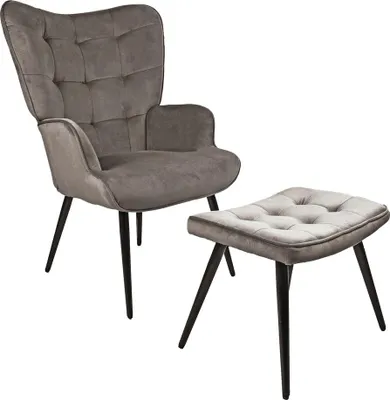 Produktbild von CHILLROI Hochlehnsessel Ella mit Hocker, braun