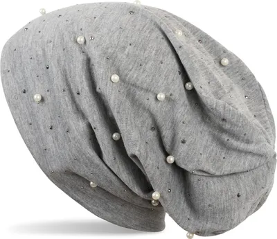 Produktbild von styleBREAKER Beanie Mütze mit Perlen und Strass Nieten, Slouch Longbeanie, Damen 04024140