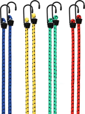 Immagine prodotto di Deuba Set 8 Corde elastiche corde valigia Expander Diverse lunghezze ganci in acciaio resistenti elastici bagagli