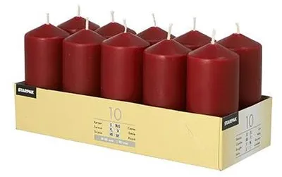 Produktbild von Papstar Stumpenkerzen Ø 40 mm 90 mm bordeaux, 4 x 10 Stück