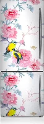 Produktbild von Magnete Küche Kühlschrank Kühlschrankmagnete 60x190 cm - Vögel und Blumen