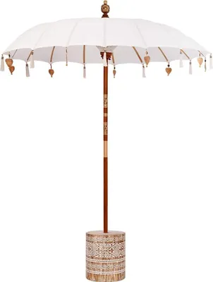 Zdjęcie produktu dla vidaXL Parasol balijski z podstawą kremowy 185 x 185 x 260 cm