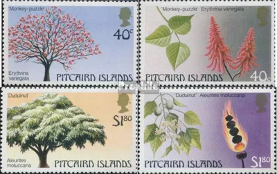 Produktbild von Briefmarken Pitcairn 1987 Mi 297-300 (kompl.Ausg.) postfrisch Bäume