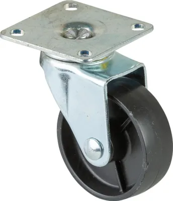 Immagine prodotto di BS Ruote girevoli con piastra avvitabile plastica nera cuscinetto liscio 50 mm 40 kg - F25.051