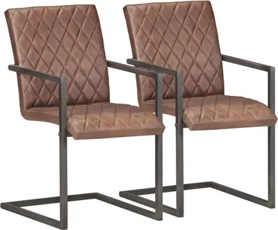 Produktbild von CLORIS Freischwinger 2 Stk. Braun Echtleder , 22 kg