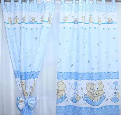 Produktbild von Vorhänge mit Schlaufen Kinder Baby Gardinen Kinderzimmer Vorhang 2. Sweet Blau
