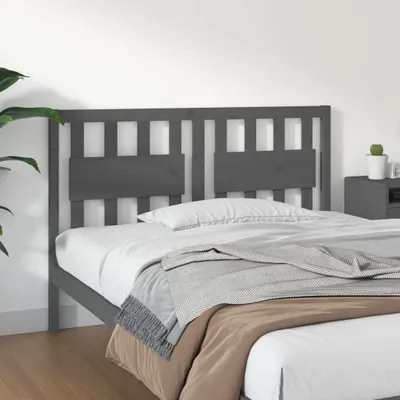 Produktbild von vidaXL Kopfteil Grau 125,5x4x100 cm Massivholz Kiefer - Kopfteil - Kopfteile - Bettkopfteil - Holzkopfteil