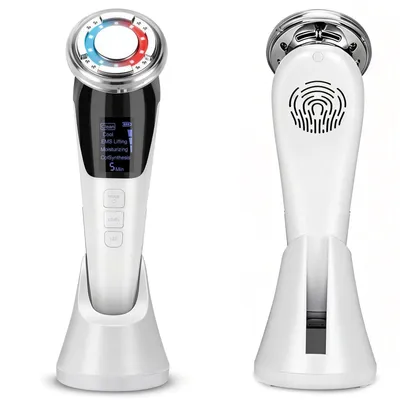 Produktbild von Gesichtsmassager,Anti-Falten-Gerät mit Kalt-/Warmpflege,EMS-Mikrostrom&Farblichttherapie,straffend,Anti-Aging,faltenreduzierend,mit Reinigungsfunktion