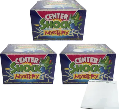 Produktbild von Center Shock Mystery Pack Kaugummis 100 Stück 3er Pack (3x400g Packung) + usy Block