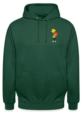 Produktbild von Spreadshirt Pumuckl Design Mit Gelber Blume Uni Hoodie, M, Flaschengrün