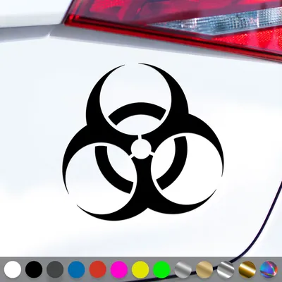 Produktbild von PantherPixel Biohazard Aufkleber Vorsicht Warnung Hinweis Sticker Auto Geschenkidee Farbe Schwarz