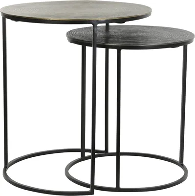 Produktbild von Light & Living - Beistelltisch PRIMO - Ø49x52cm - Bronze - 2er-Set