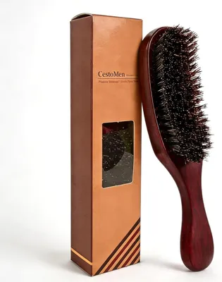 Image de Brosse à poils de brosse de cerf 100% naturels, ergonomique, idéale pour les cheveux longs et bouclés